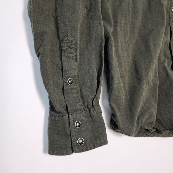 Cody James Shirt Mens Medium Drk Green Pearl Snap Button Up Short Sleeve Western - Picture 4 of 8